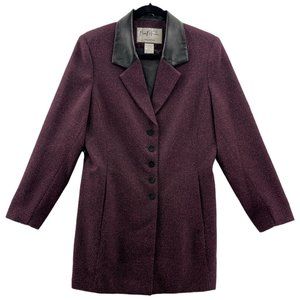 Mary Mcfadden Collection Womens Suit Jacket Blazer Purple Heathered Pockets 10